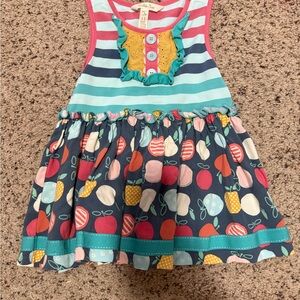 Matilda Jane Multicolor Striped and Fruit Pattern Dress